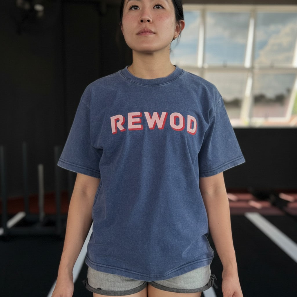 Meet Me at the Bar Acid wash Dark Blue Tee