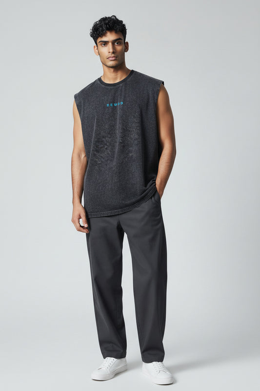 AMRAP Washed Black Tank Top