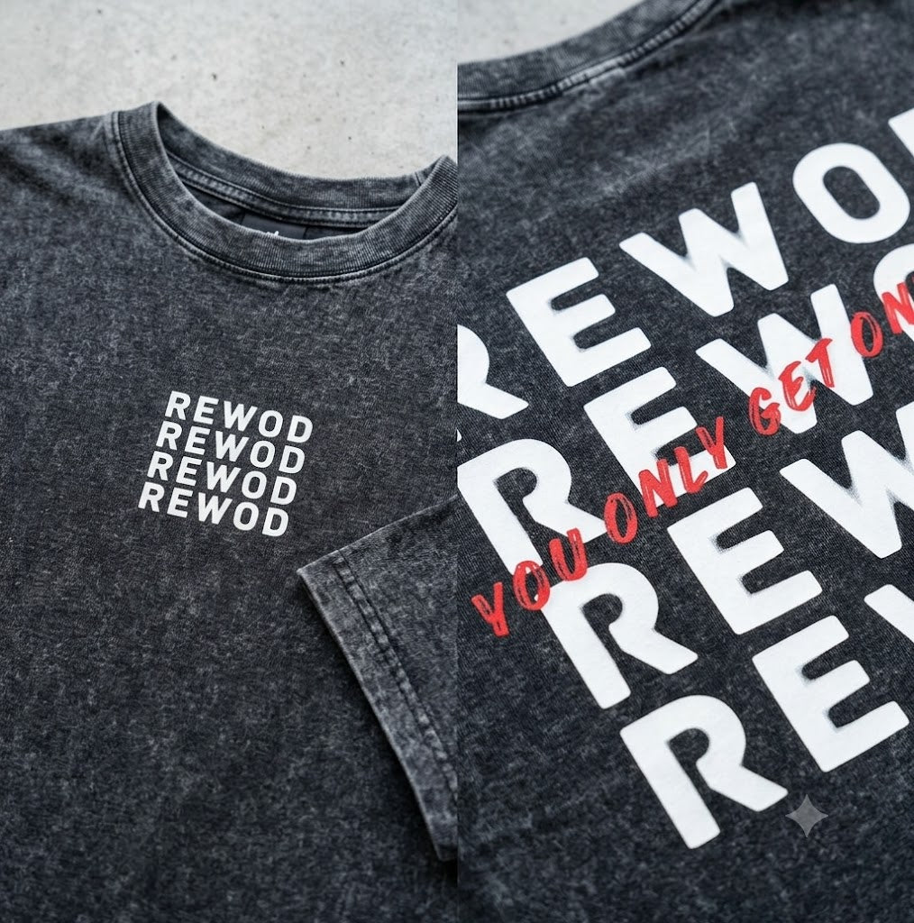 One Shot Tee Acid Washed Black Tee