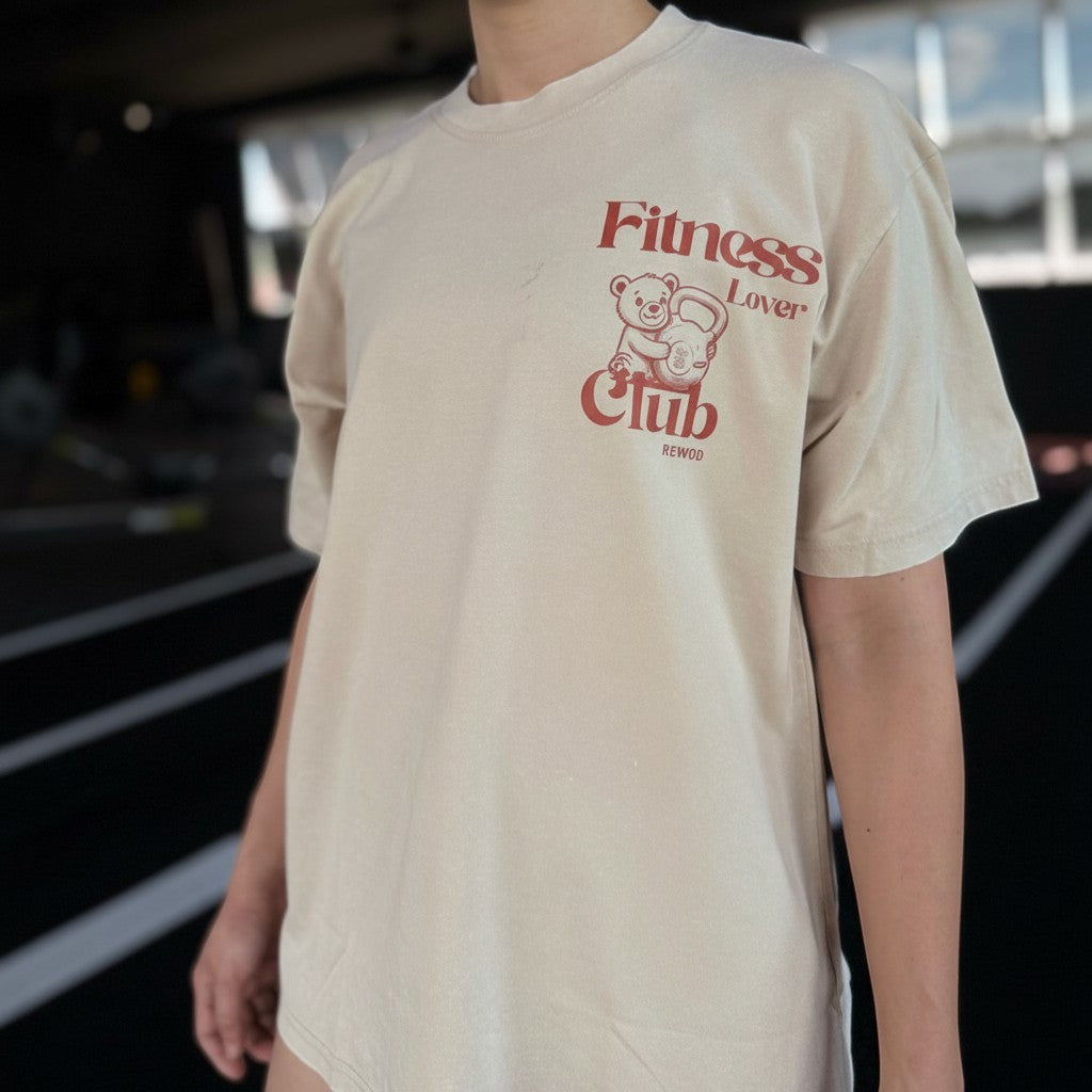 Fitness Lover Club Tee Bear With Acid White Tee
