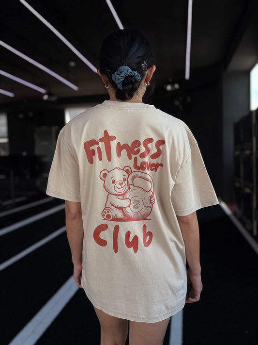 Fitness Lover Club Tee Bear With Acid White Tee