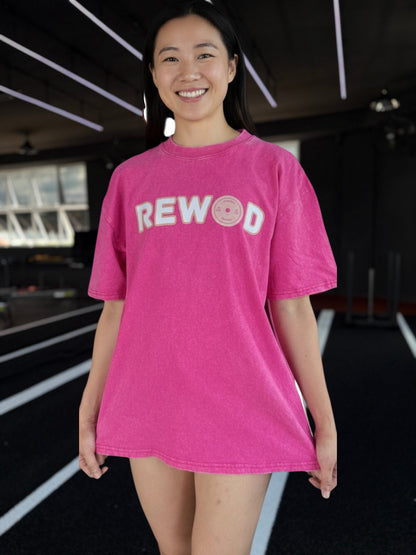 Gym Mom Acid Wash Over Size Tee