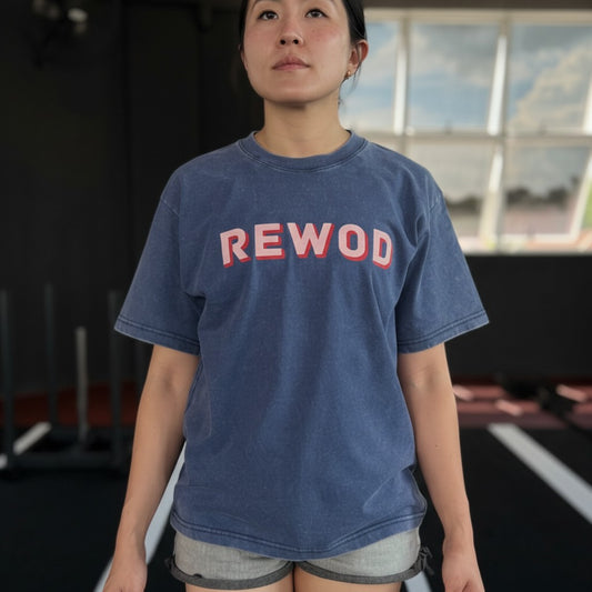 Meet Me at the Bar Acid wash Dark Blue Tee