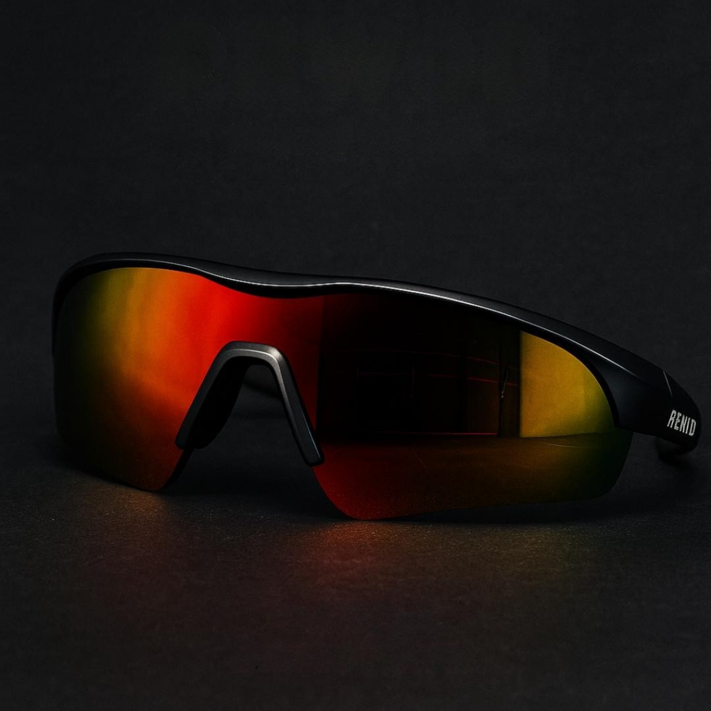 REWOD Black Frame, Red revo/yel/gre/transp len Sunglasses
