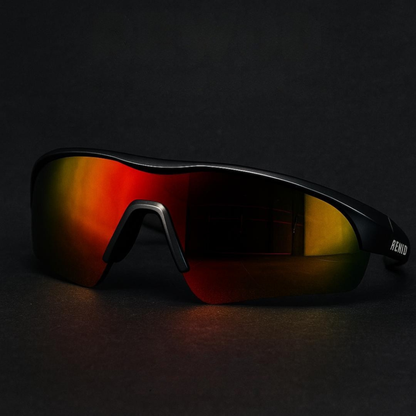 REWOD Black Frame, Red revo/yel/gre/transp len Sunglasses