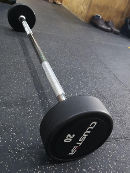 Cluster PU Straight Fix Barbell Set With Stand, Weight 10kg, 15kg, 20kg, 25kg & 30kg