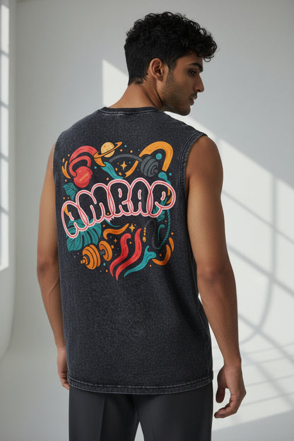 AMRAP Washed Black Tank Top 